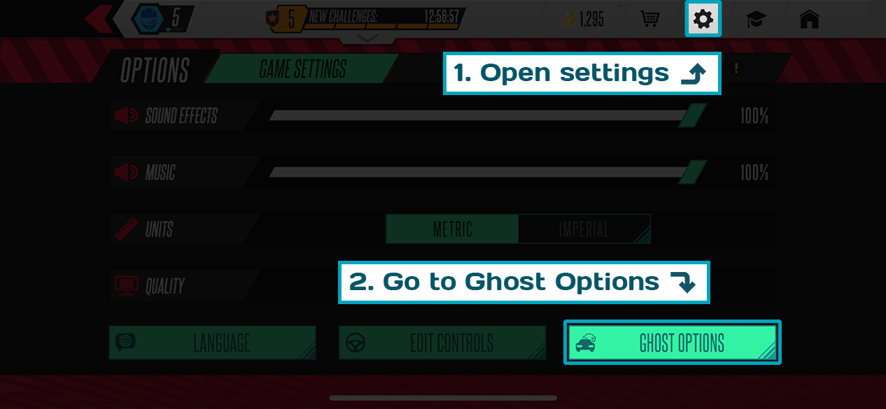 Open settings, go to ghost options